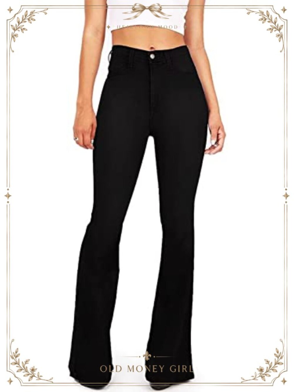 High Waisted Flare Jeans Stretch Slimming Bootcut Bell Bottom Denim